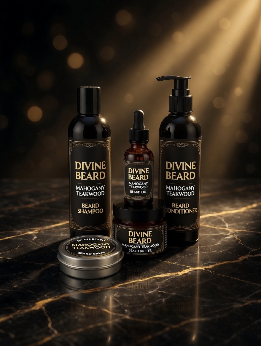 Divine Beard Mahogany Teakwood Complete Combo