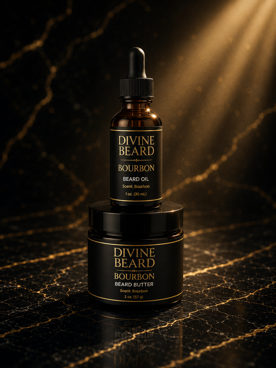 Divine Beard Bourbon Oil + Butter Combo