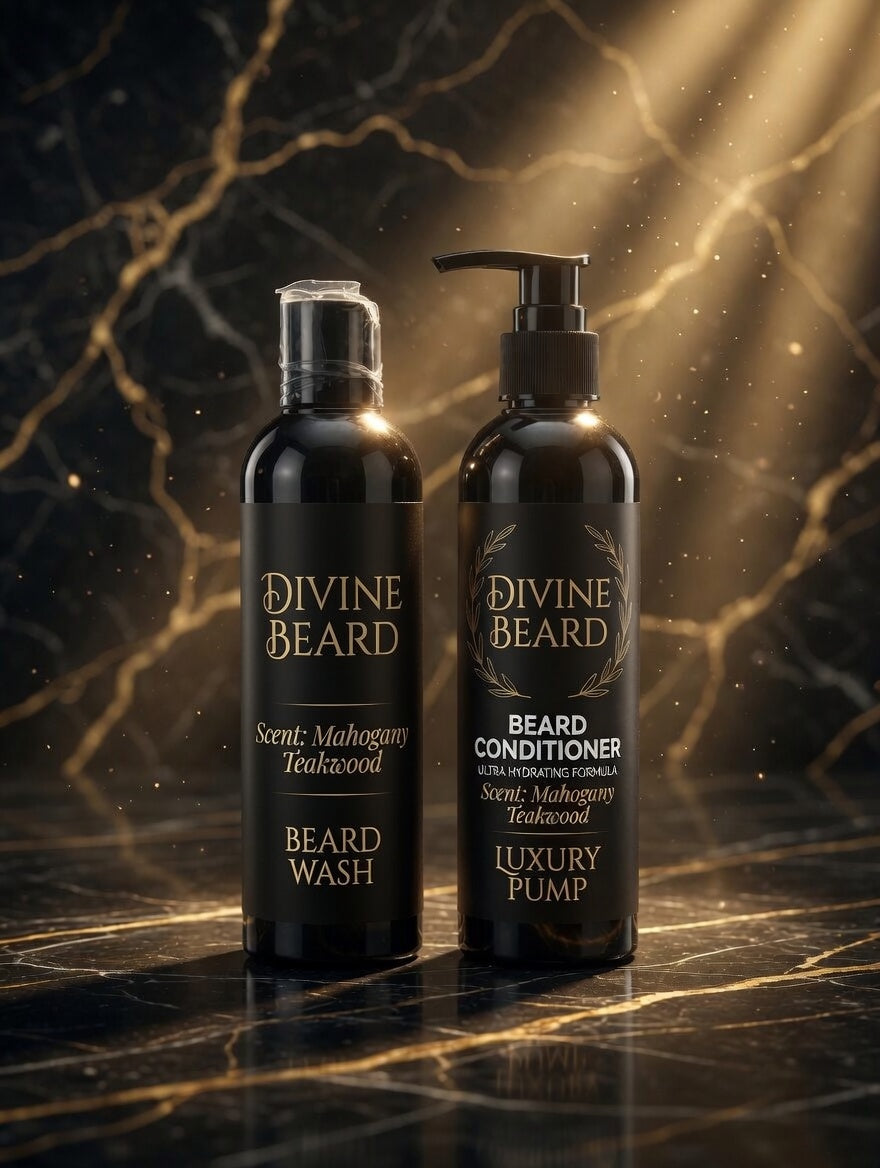 Divine Beard Mahogany Teakwood Wash + Conditioner Combo